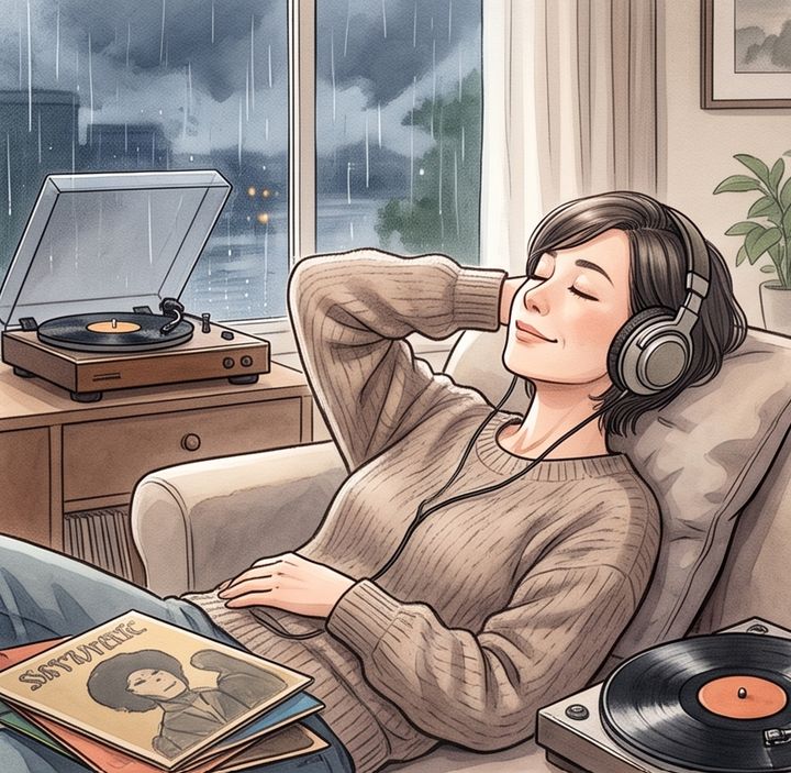 好きな音楽をかけてぼんやり過ごす