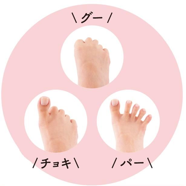 足指でグーチョキパー 撮影／後藤利江