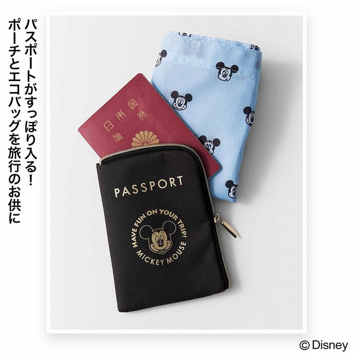 パスポート風ポーチ&総柄エコバッグ（画像出典：Amazon）