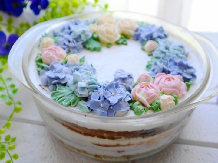 紫陽花ケーキのデザイン