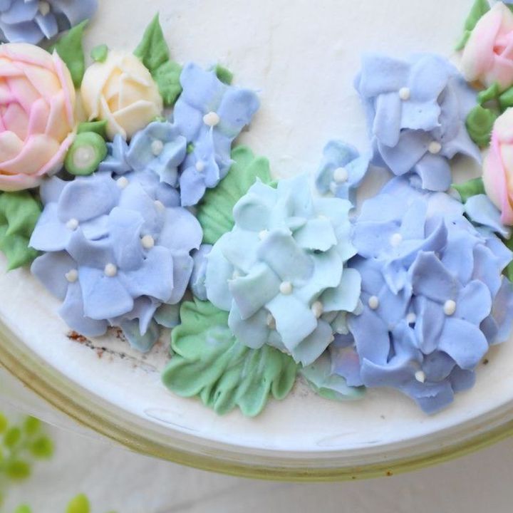 紫陽花ケーキのデザイン