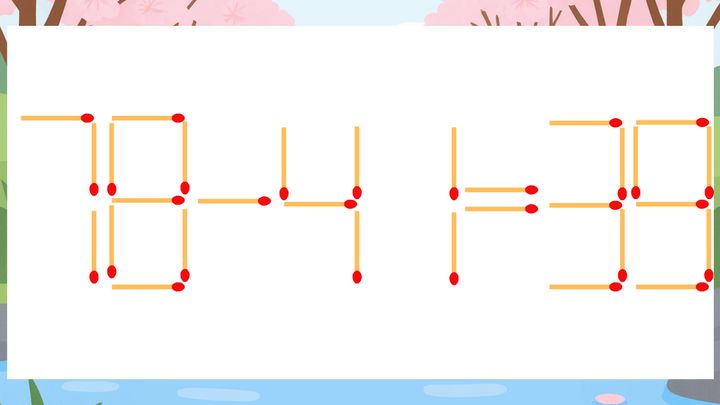 【マッチ棒クイズ】1本だけ動かして正しい式に：78-41=39？の問題画像