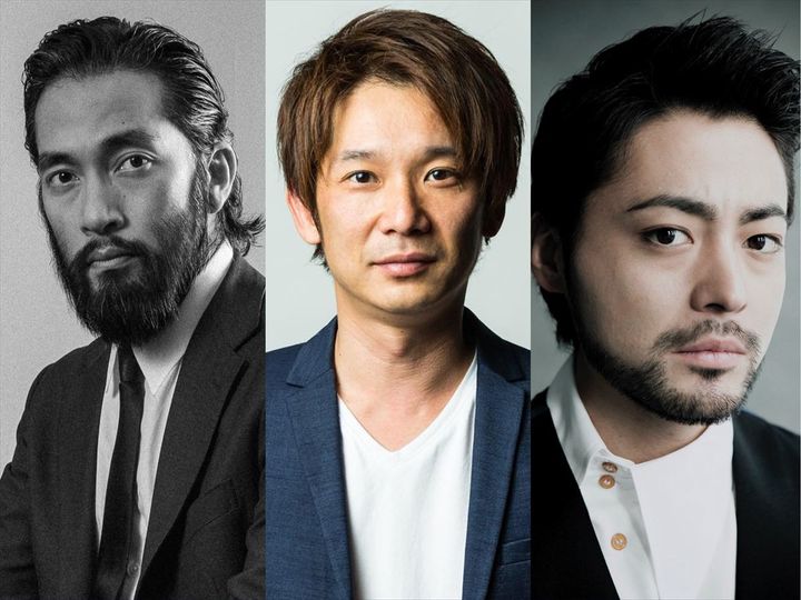 『MIRRORLIAR FILMS』企画プロデューサーの（左から）阿部進之介、伊藤主税、山田孝之 width=
