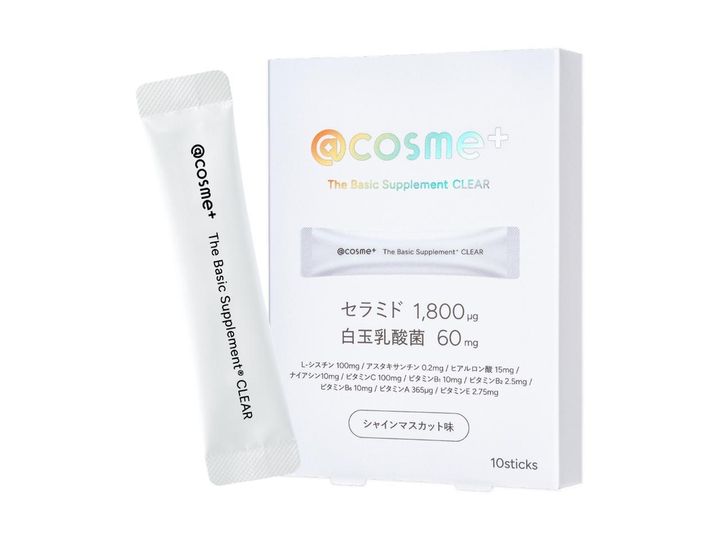 画像: 【@cosme+】「@cosme+ The Basic Supplement CLEAR」10包￥2,300円、30包￥6,554円（税込・編集部調べ） 出典：アットコスメ