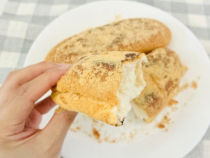 懐かしい人には懐かしい！？給食の『きな粉揚げパン』を揚げずに簡単に作る方法。これは再現度高めですよ～～！！
