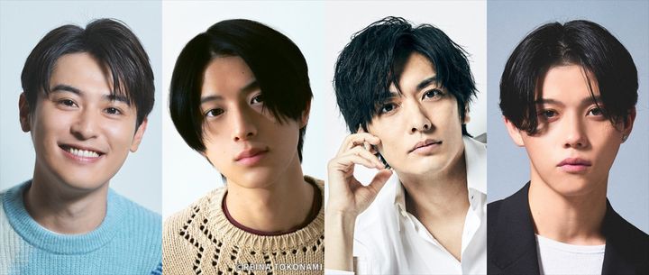 ドラマ『夫に不倫をお願いされました』に出演する（左から）堀井新太、阿久根温世、久保田悠来、南雲奨馬 width=