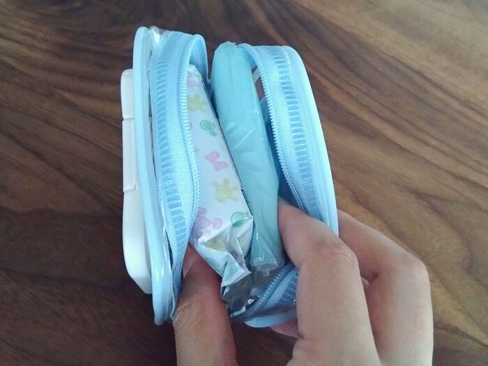 【セリア】推し活ポーチに100均のフタを2つ貼るだけ！ティッシュもシートも秒で出せる最強ケースが完成♡