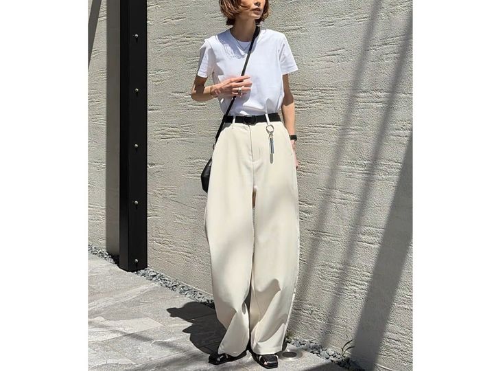 「無印良品」の高機能な涼感Tシャツをピックアップ。着るとひんやり＆汗をかいても表側にしみにくい素材で、大人の女性の強い味方です。※画像出典：WEAR