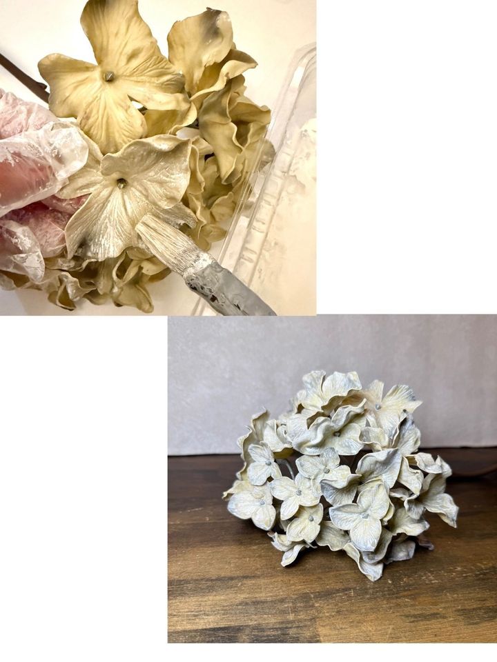 梅雨だけじゃもったいない！一年中飾れるアンティーク紫陽花にリメイク！