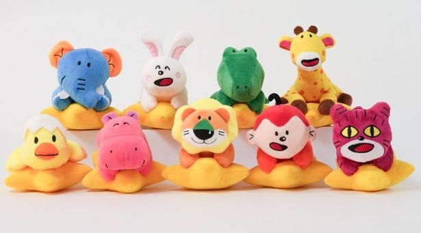 ぬいぐるみキーホルダー。スペシャルチケット購入者は9種の中から1種を選べる (C)ギンビス