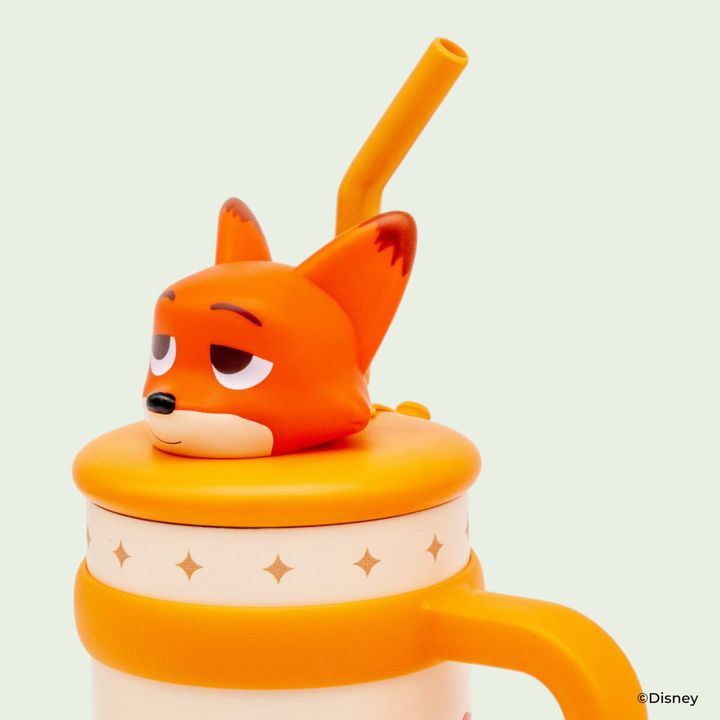 ステンレスハンドル付きストロータンブラー ズートピア／ニック マスコット