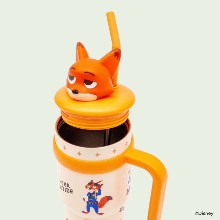 スケーター ディズニー・アニメーション映画『ズートピア』ステンレスハンドル付きストロータンブラー マスコットアップ