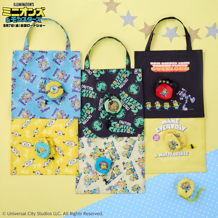 ミニオンズ＆モンスターズ 収納ポーチ付きエコバッグ