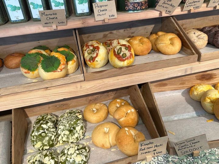 店内に並ぶベーグル