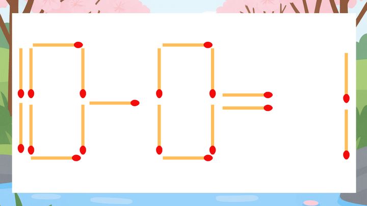 【マッチ棒クイズ】1本だけ動かして正しい式に：10-0=1？の問題画像