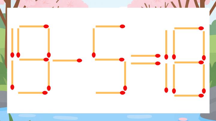 【マッチ棒クイズ】1本だけ動かして正しい式に：19-5=18？の問題画像