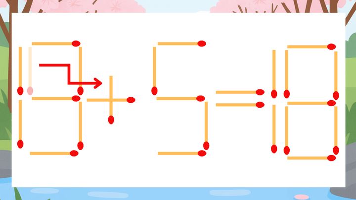 【マッチ棒クイズ】1本だけ動かして正しい式に：19-5=18？の解答画像