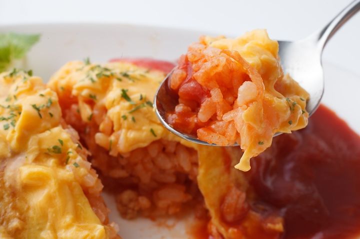 オムライス チキンライスクローズアップ