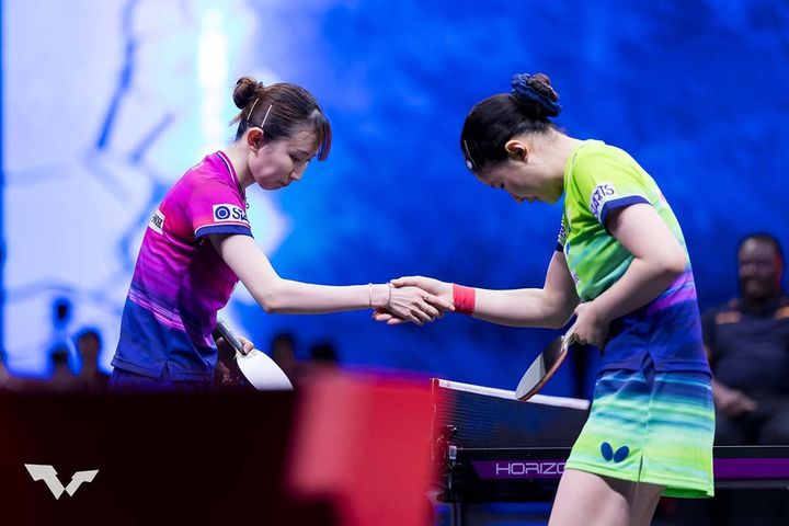 早田ひな、張本美和（C）WTT