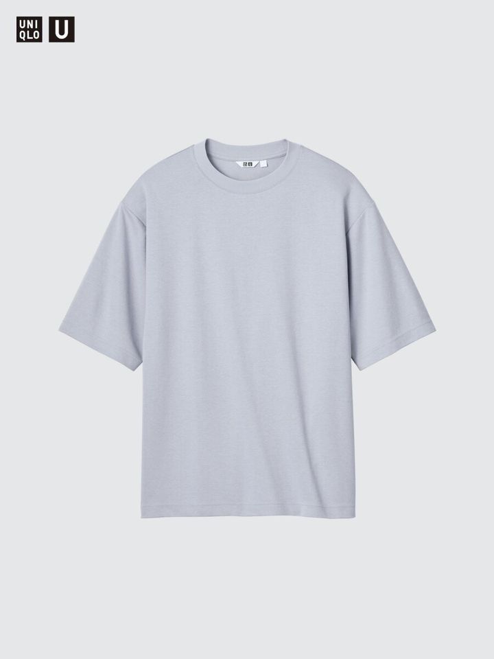 薄いグレーのエアリズムコットンオーバーサイズTシャツ