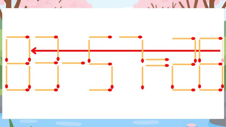 【マッチ棒クイズ】1本だけ動かして正しい式に：63-57=28？の解答画像