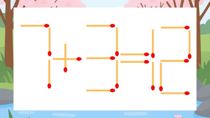 【マッチ棒クイズ】1本だけ動かして正しい式に：7+3=12？の問題画像