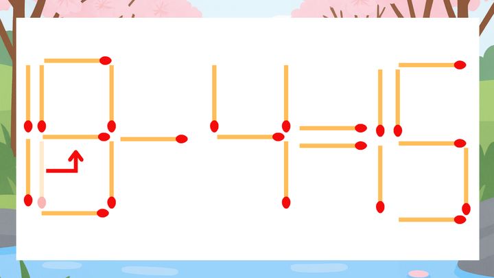 【マッチ棒クイズ】1本だけ動かして正しい式に：10-4=15？の解答画像