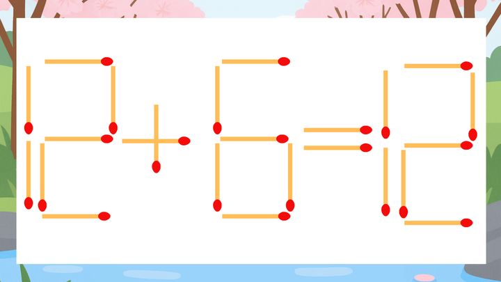 【マッチ棒クイズ】1本だけ動かして正しい式に：12+6=12？の問題画像