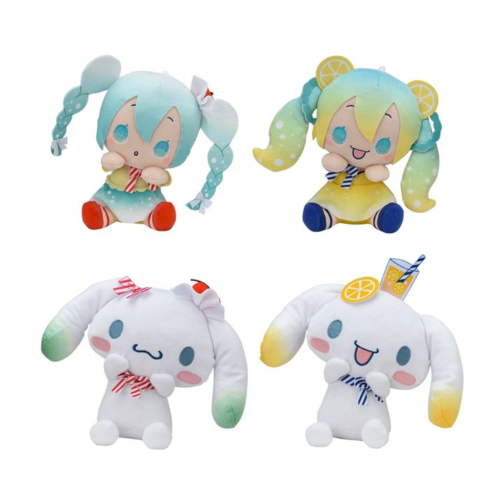 初音ミク×シナモロール ひょこぴょこ ぬいぐるみ ～クリームソーダ・レモンソーダ～