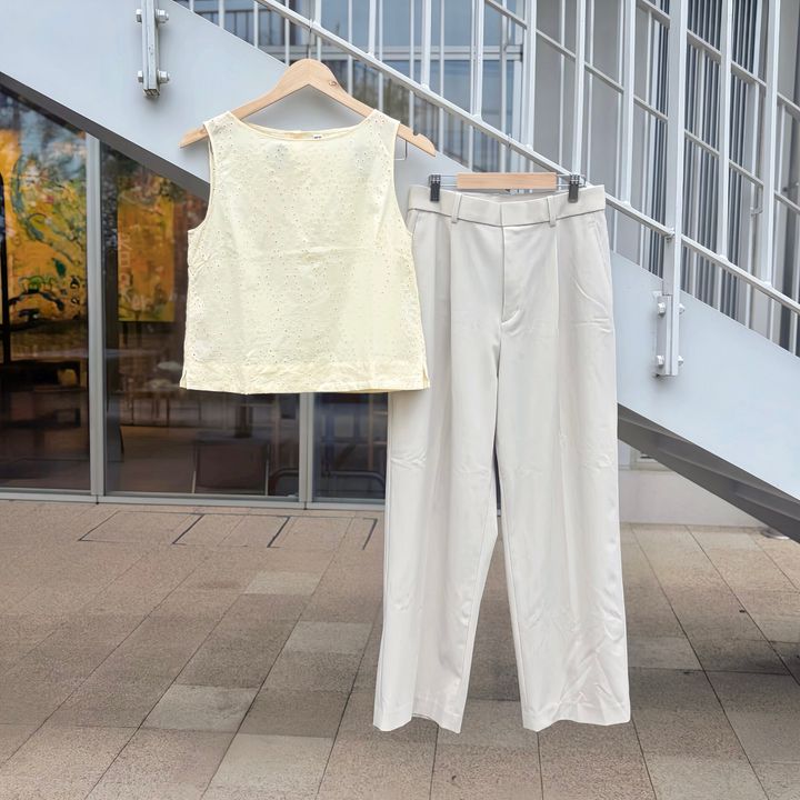 ユニクロのイエロートップスを使ったコーデ