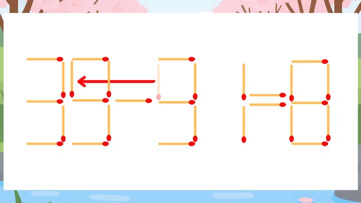 【マッチ棒クイズ】1本だけ動かして正しい式に：33-91=8？の解答画像