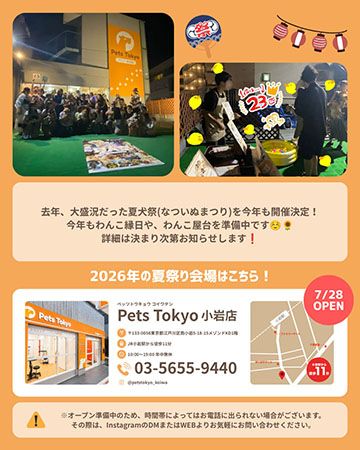 【東京都江戸川区】新店舗のPets Tokyo 小岩店で愛犬と一緒に夏を楽しめる「夏犬祭2026」開催！