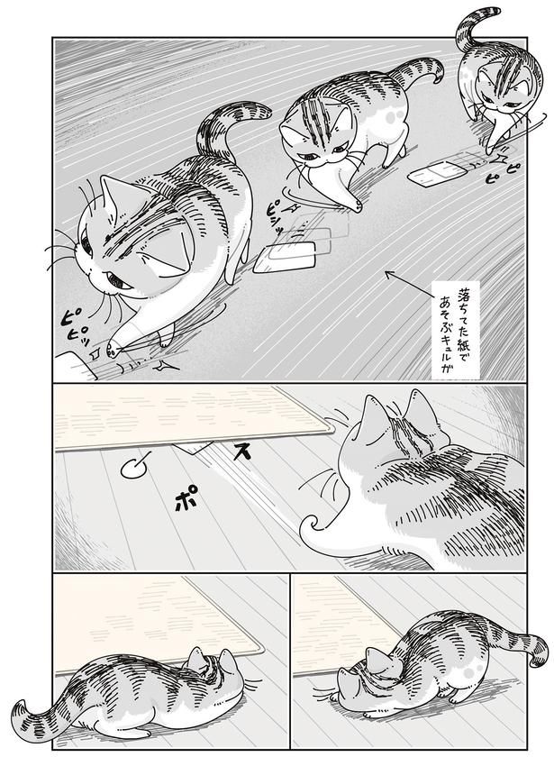 落ちてた紙で… （C）キュルZ／KADOKAWA