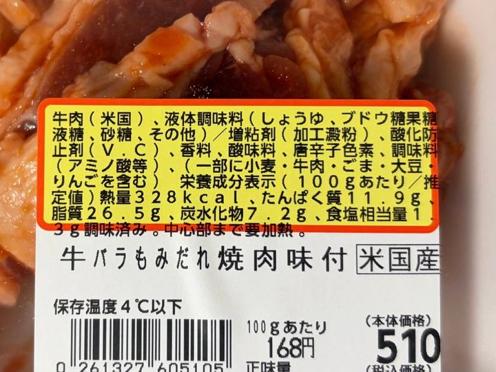 成分表