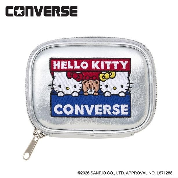 CONVERSE コンバース × HELLO KITTY ハローキティ ミラー付きポーチ 画像出典：PLAZA公式サイト