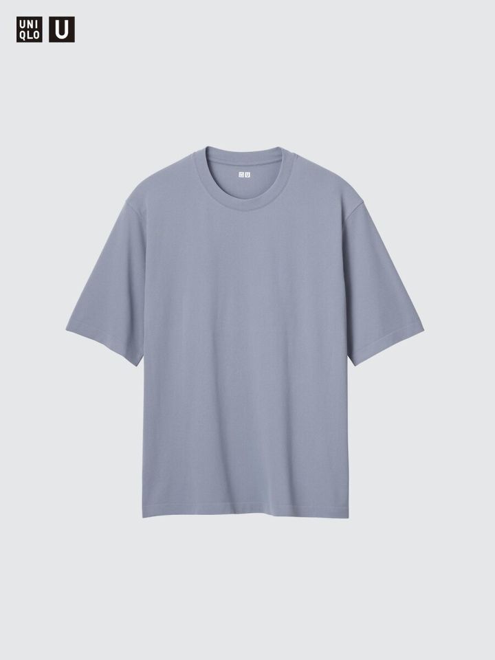 くすんだ水色のドライEXクルーネックTシャツ
