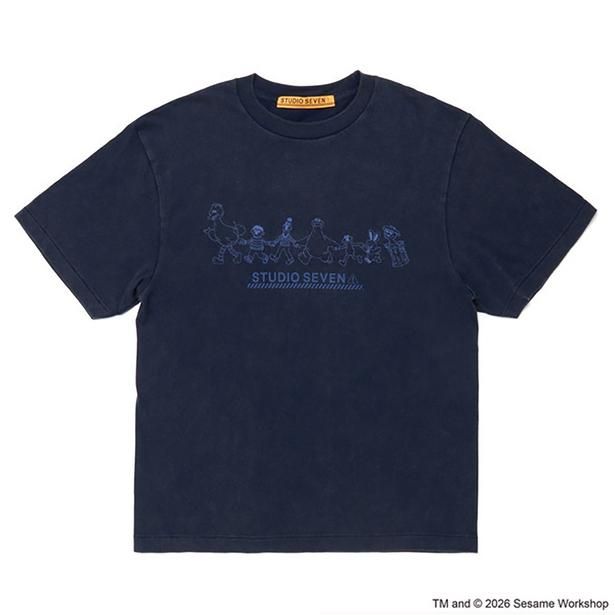 「SESAME STREET meets STUDIO SEVEN Colorful Tee(Navy)」(9900円)
