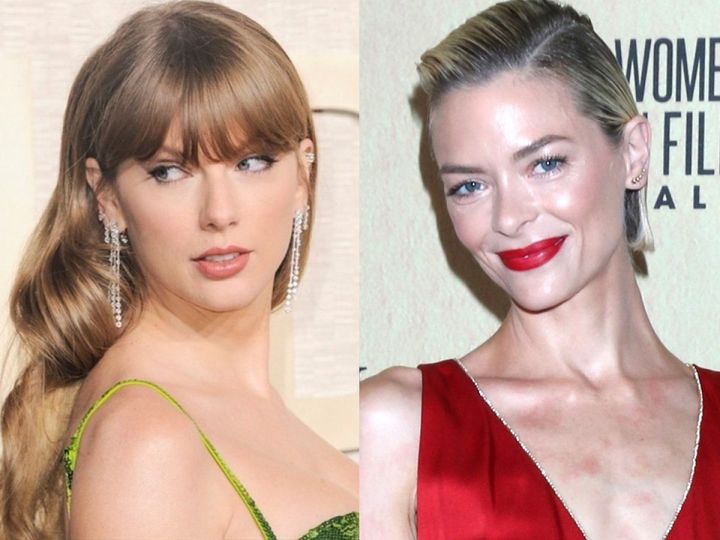 （左から）テイラー・スウィフト、ジェイミー・キング （C）AFLO width=