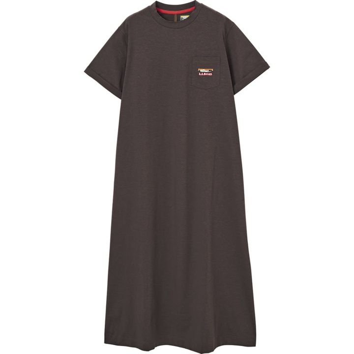 【L.L.Bean】吸水速乾機能を備えたポリエステル100％のTシャツワンピース。落ち感のあるロング丈。¥9,240（エル・エル・ビーン ジャパンエディション／エル・エル・ビーン カスタマーサービスセンター）