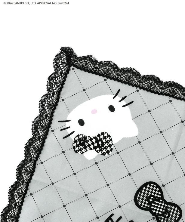 ハンカチの縁がレース仕様なのがラブリー！ (C)2026 SANRIO CO., LTD. APPROVAL No.L670224