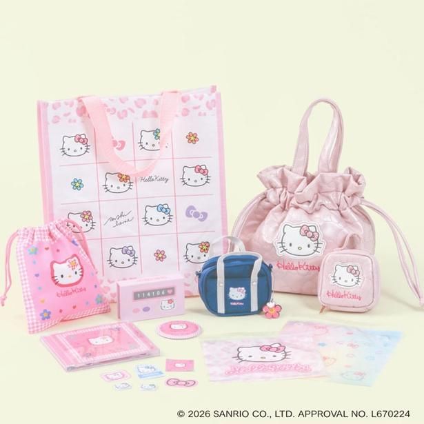 ベビーピンクを基調としたデザイン。リボン柄のキルトがラブリー！ (C)2026 SANRIO CO., LTD. APPROVAL No.L670224