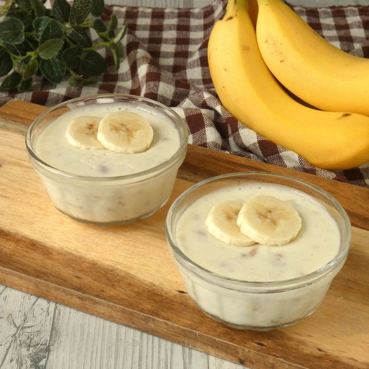 豆腐でヘルシー！「塩バナナのレアチーズケーキ」