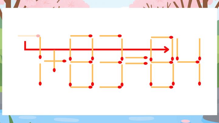 【マッチ棒クイズ】1本だけ動かして正しい式に：7+83=64？の解答画像