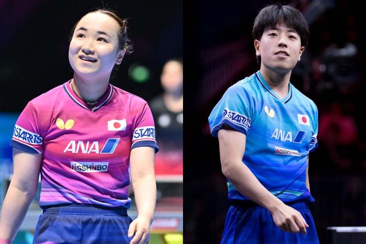 伊藤美誠、篠塚大登（C）WTT