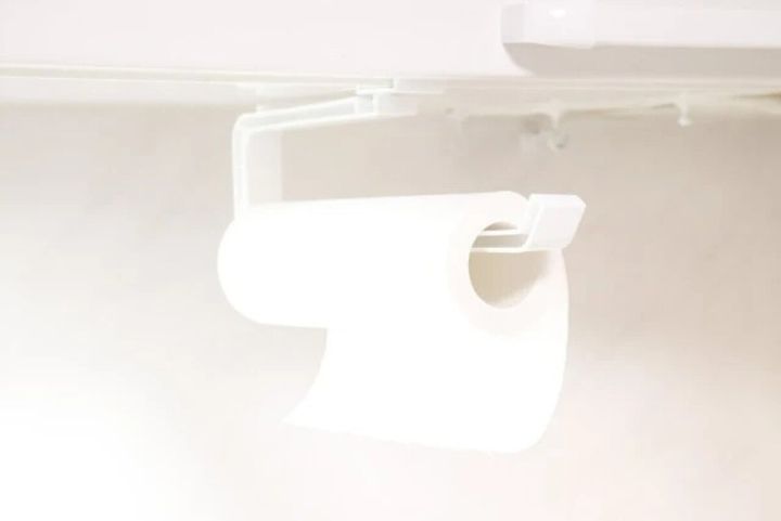 コの字型タオルハンガーにキッチンペーパーをセット