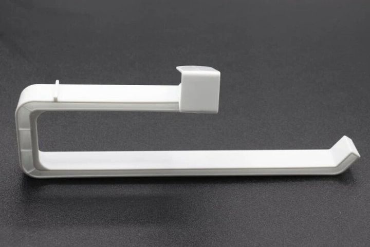 白いプラスチック製のコの字型タオルハンガー