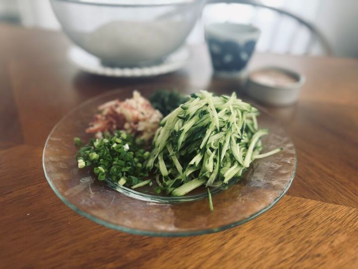 そうめんに添える薬味たち