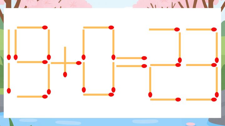 【マッチ棒クイズ】1本だけ動かして正しい式に：19+0=23？の問題画像