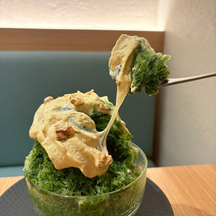 抹茶かき氷 ピスタチオクリーム 