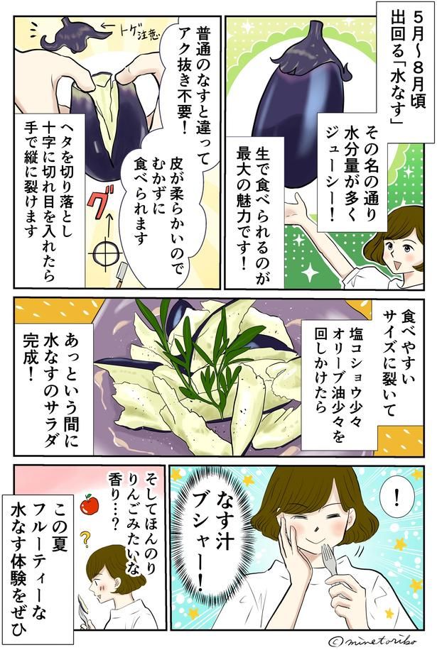 フルーティーな水なす体験 （C）峯鳥子